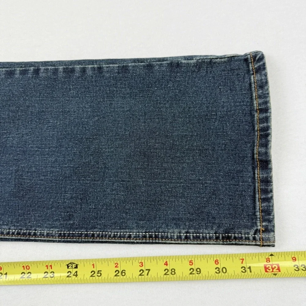 Patron Cito Men's Stretch Straight Leg Embroidered Blue Denim Jeans Sz 36x32 NWT